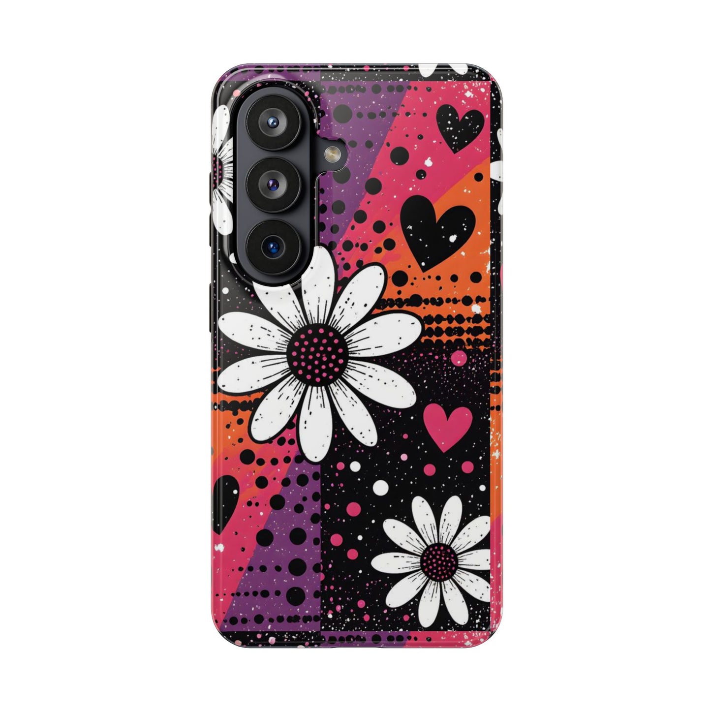 Retro Daisy Hearts Tough Phone Case