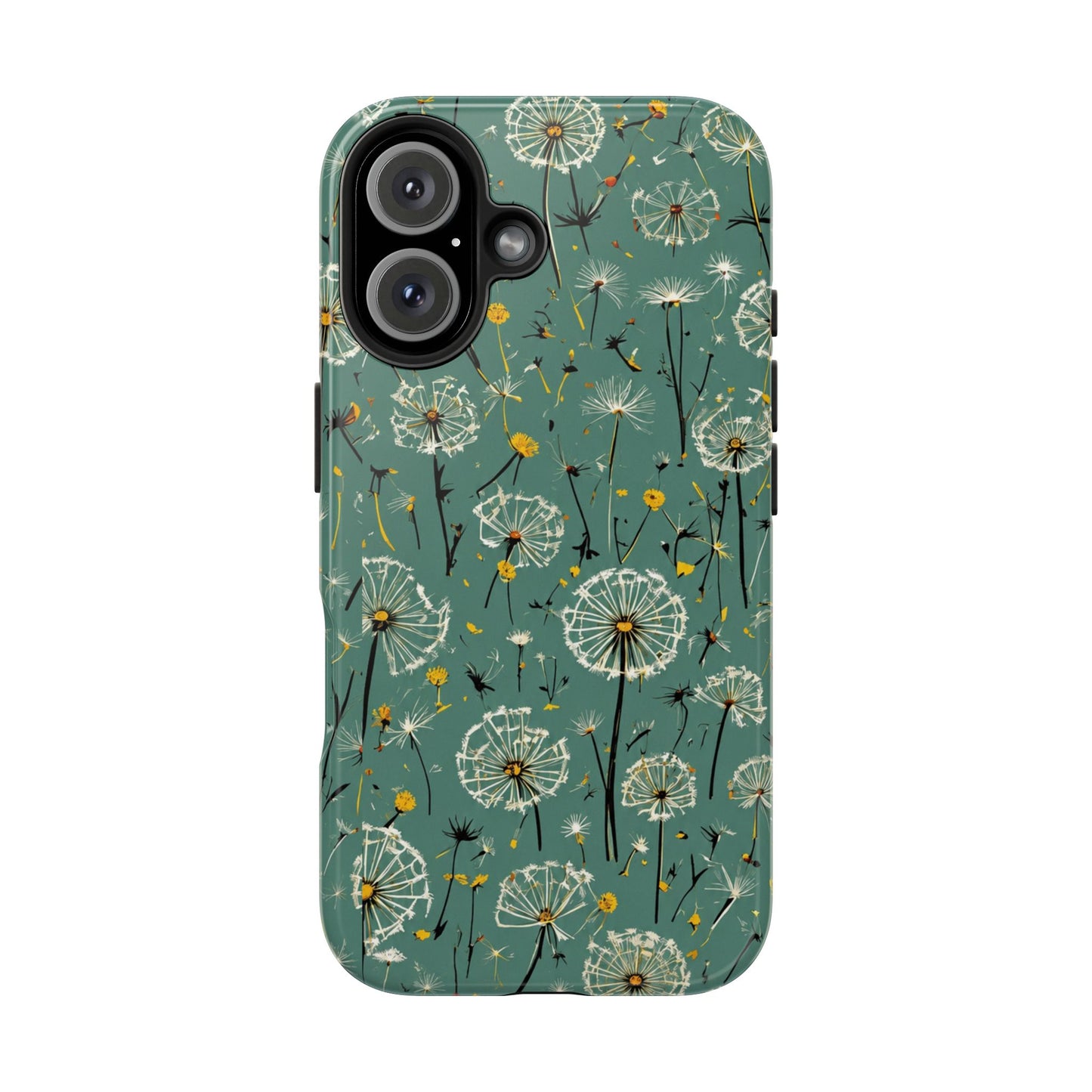 Teal Dandelion Floral Protective Cover Tough Phone Case