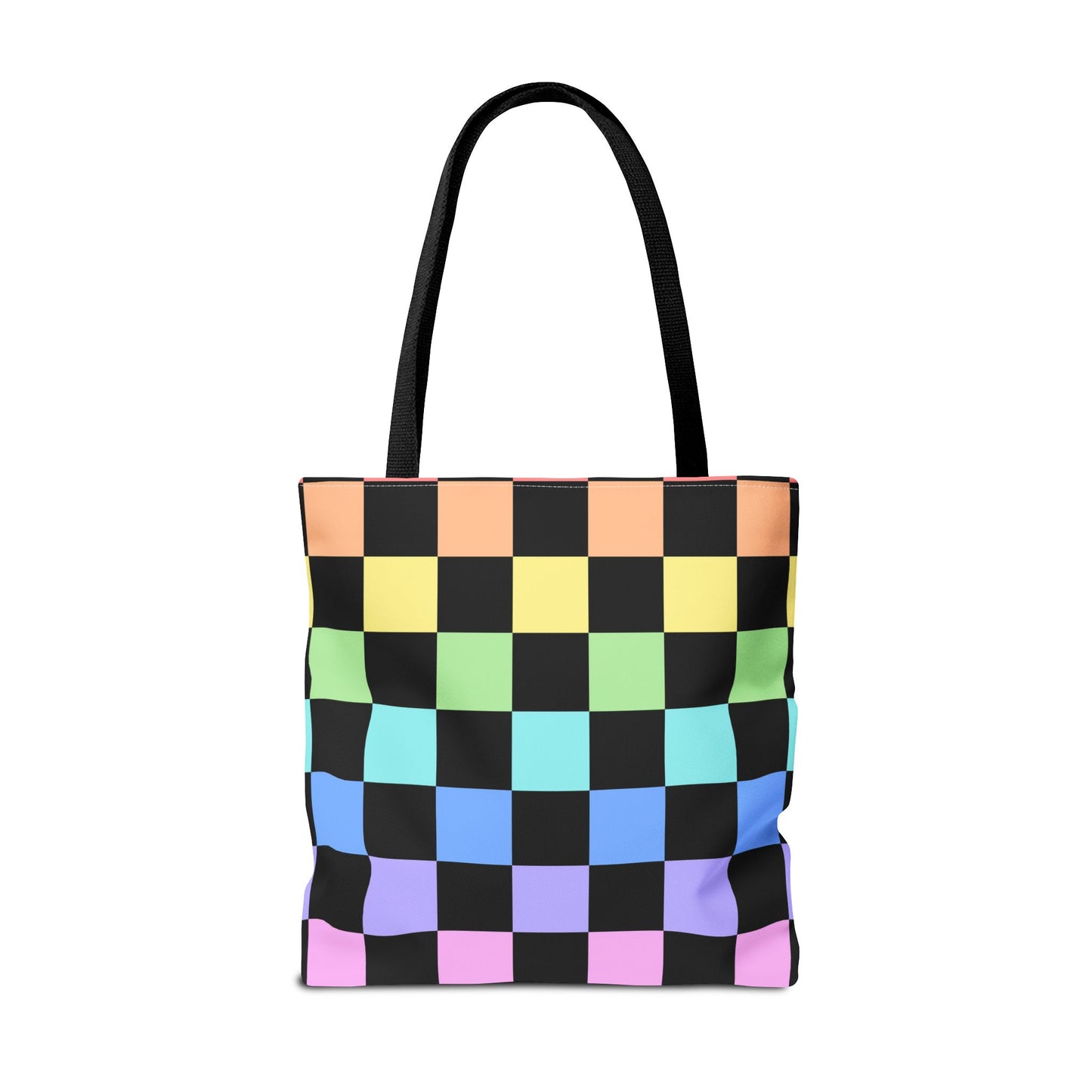 Checkerboard Rainbow Tote Bag