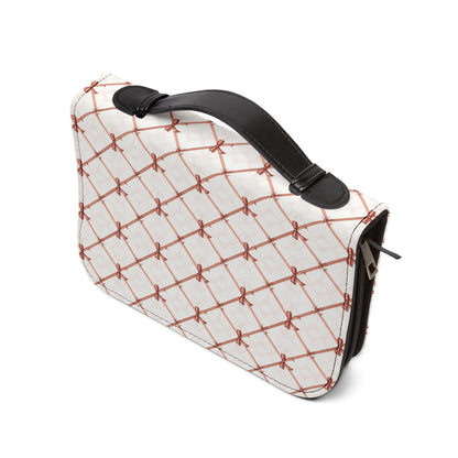 Quilted Rose Bow Pattern Zippered Bible Cover