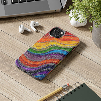 Rainbow Wave Tough Phone Case