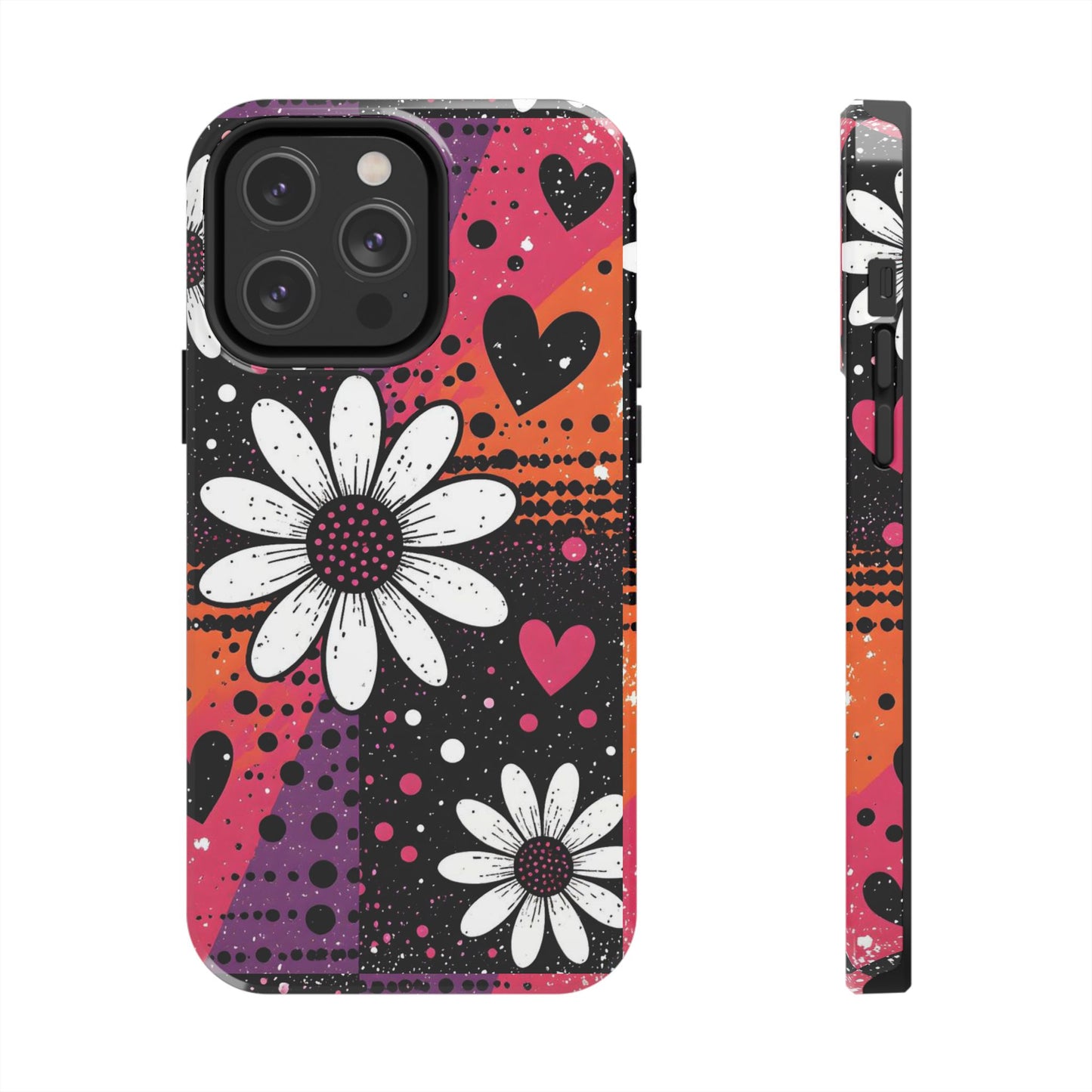 Retro Daisy Hearts Tough Phone Case
