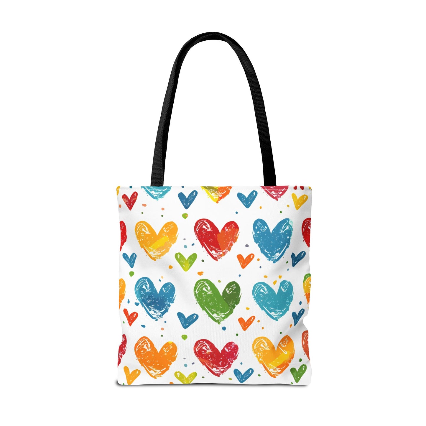 Colorful Hearts Pattern Tote Bag