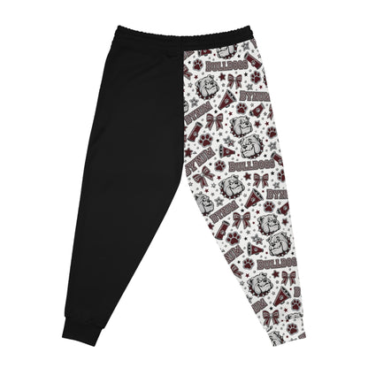 Bulldogs Mascot Athletic Joggers — Half-Print School Spirit Sweatpants
