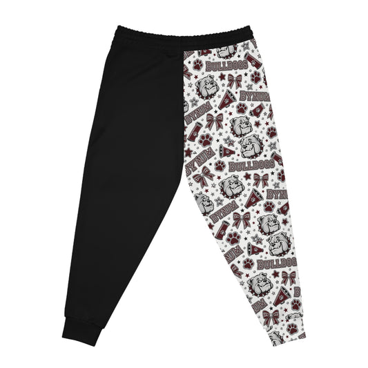 Bulldogs Mascot Athletic Joggers — Half-Print School Spirit Sweatpants