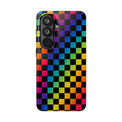 Rainbow Checkerboard Tough Phone Case