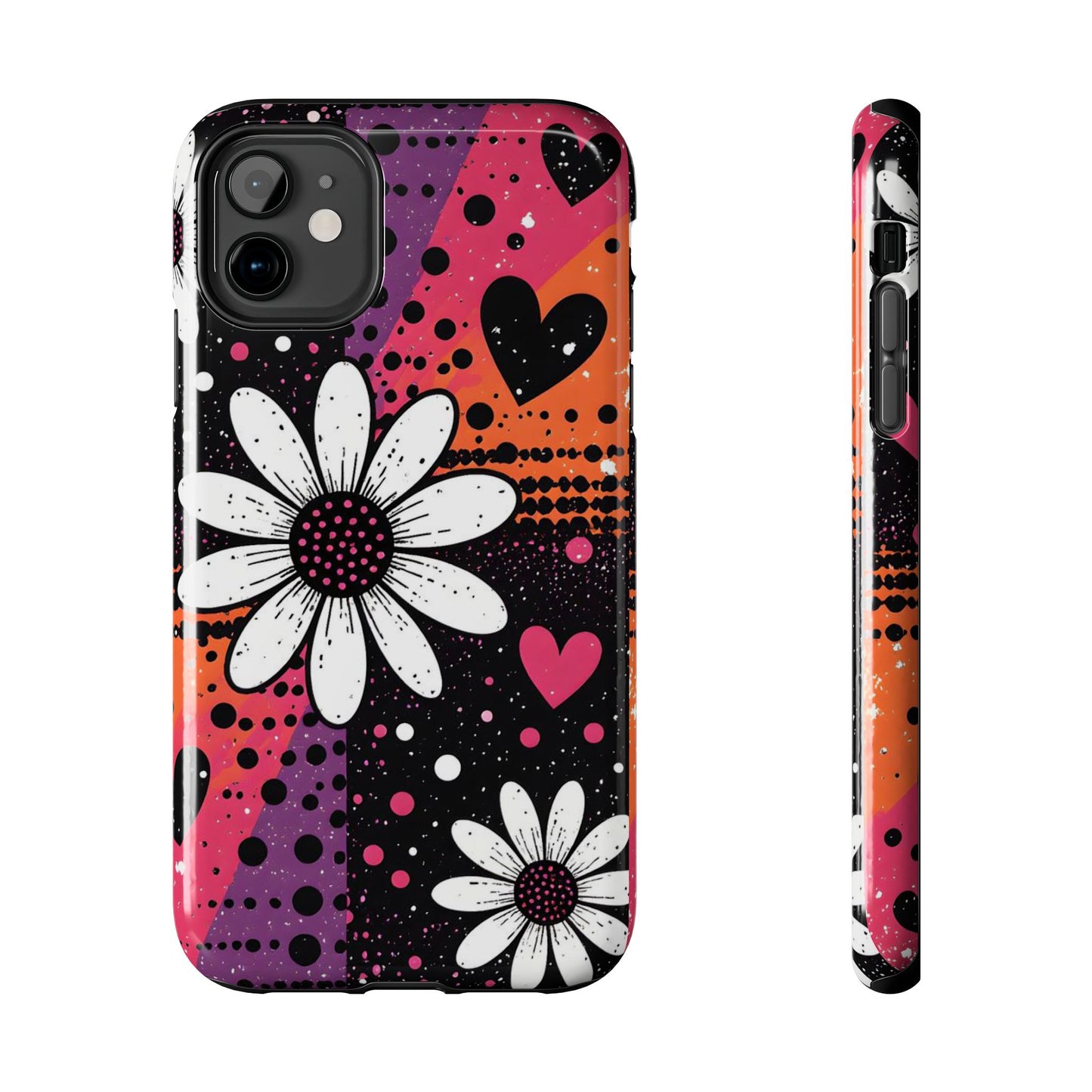 Retro Daisy Hearts Tough Phone Case