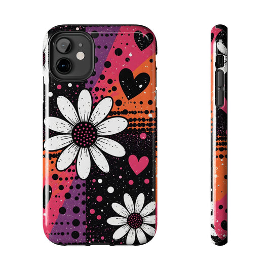 Retro Daisy Hearts Tough Phone Case