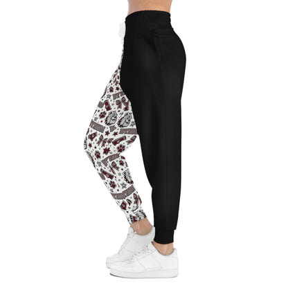 Bulldogs Mascot Athletic Joggers — Half-Print School Spirit Sweatpants