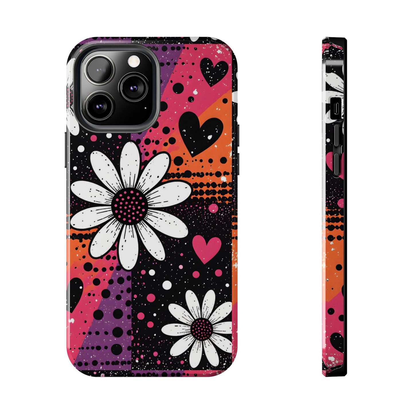 Retro Daisy Hearts Tough Phone Case