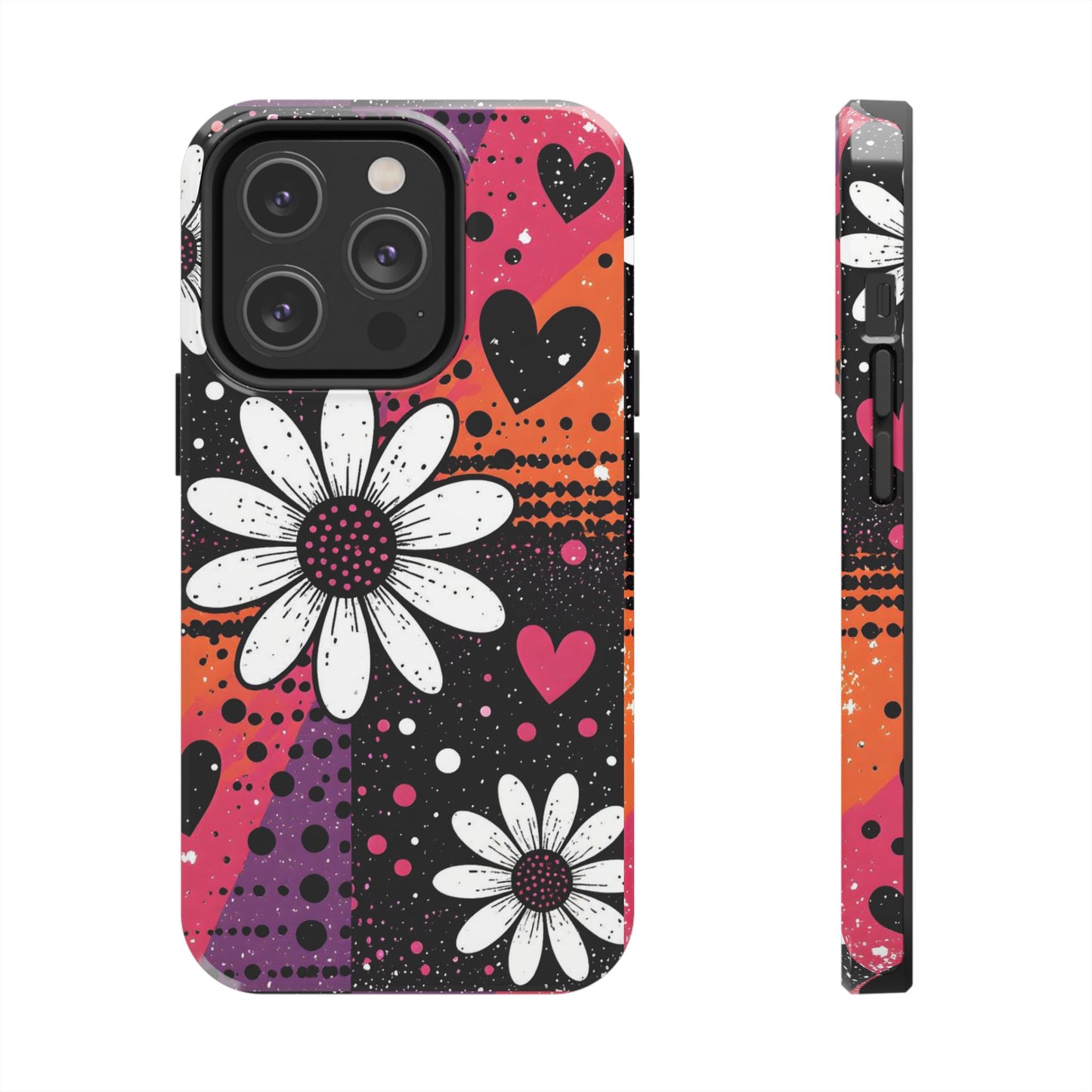 Retro Daisy Hearts Tough Phone Case