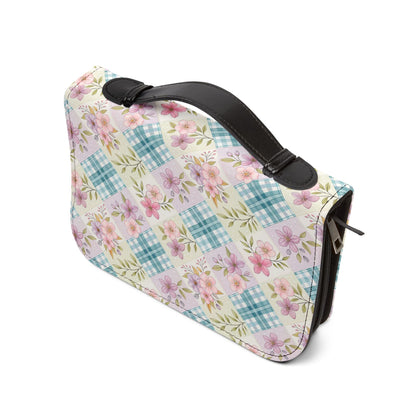 Bible Cover — Pastel Floral Patchwork Zippered Bible Sleeve
