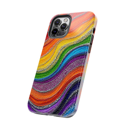 Rainbow Wave Tough Phone Case