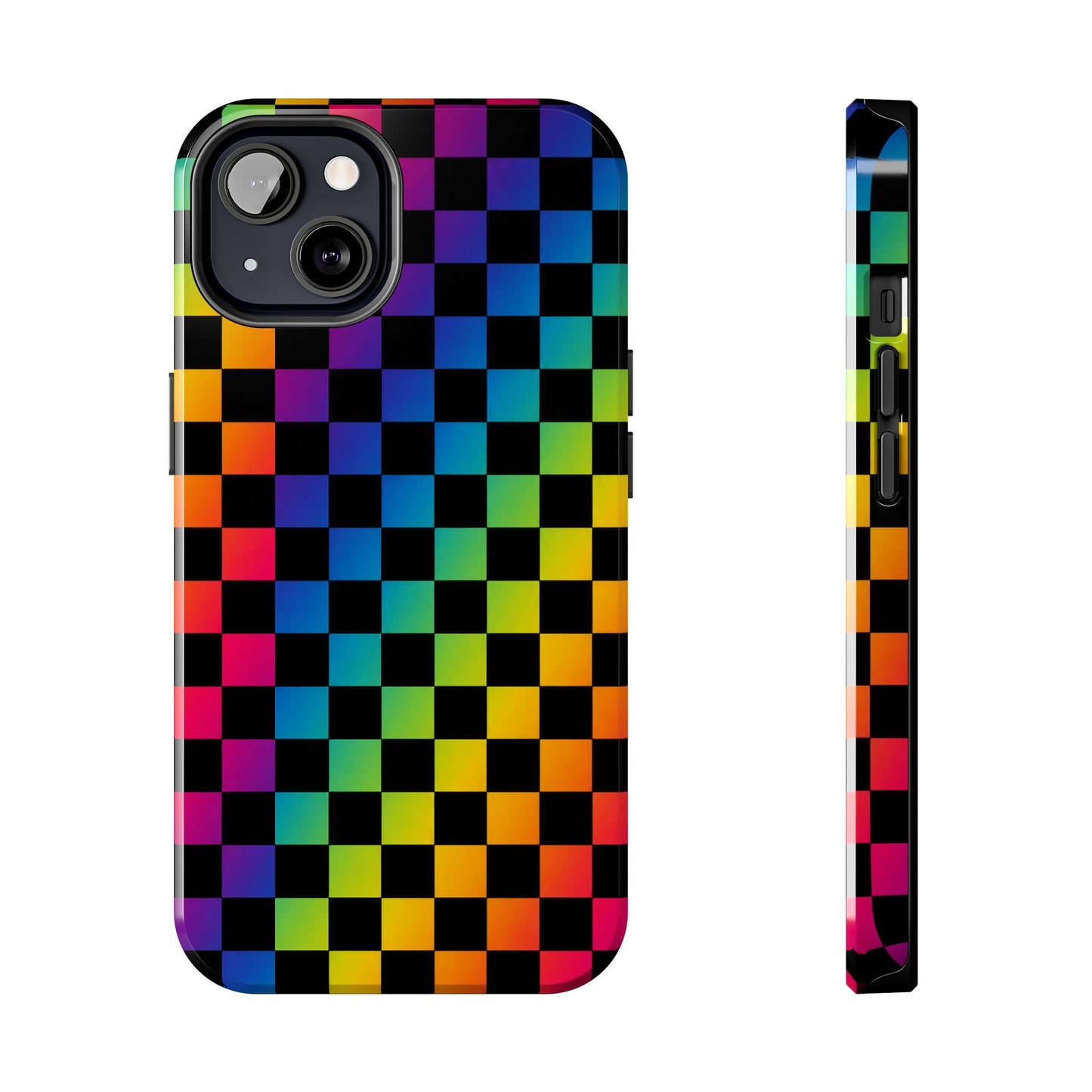 Rainbow Checkerboard Tough Phone Case
