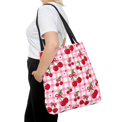 Cherry Gingham Tote Bag