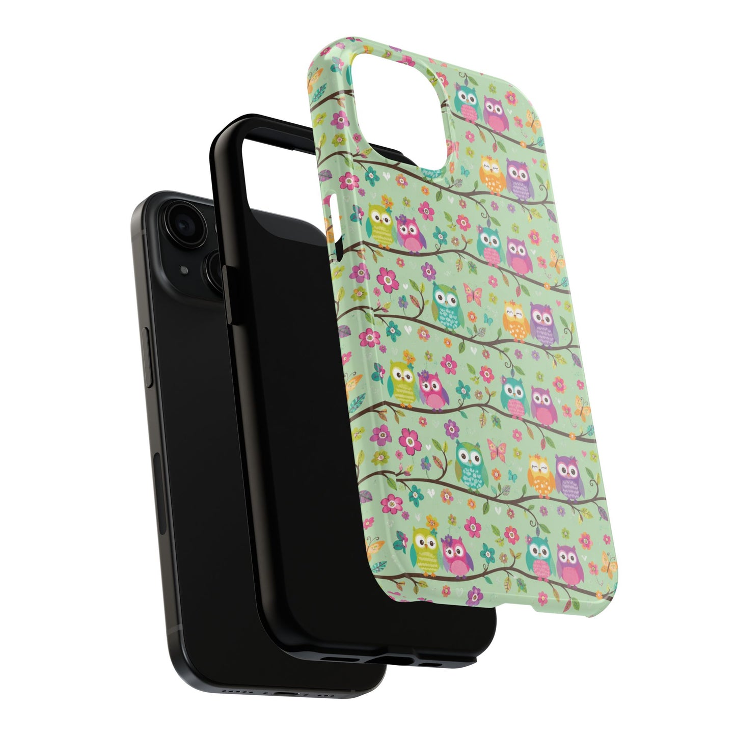 Cute Owl Pattern Tough Phone Case