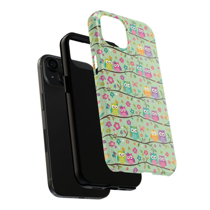 Cute Owl Pattern Tough Phone Case