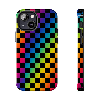 Rainbow Checkerboard Tough Phone Case