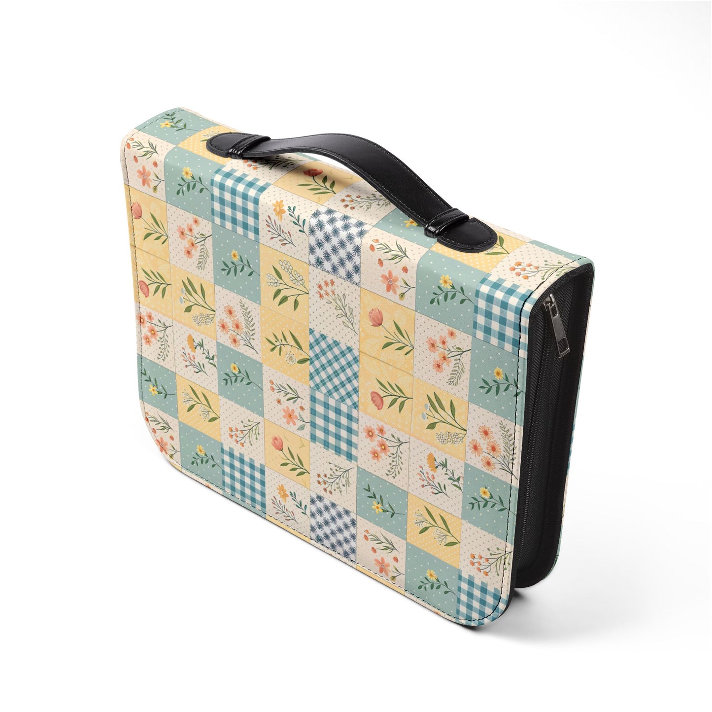 Pastel Floral Patchwork Zippered Bible Case