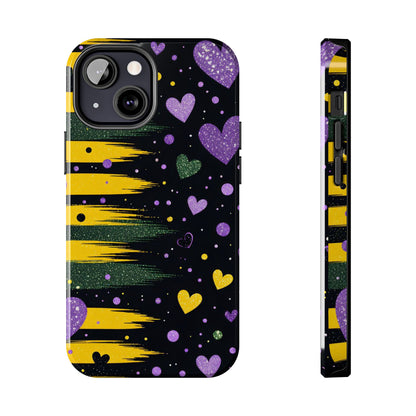 Glitter Hearts Stripe Phone Case