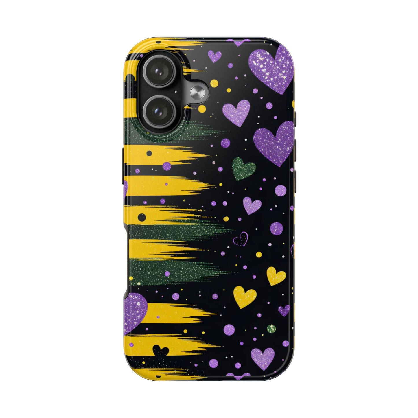 Glitter Hearts Stripe Phone Case