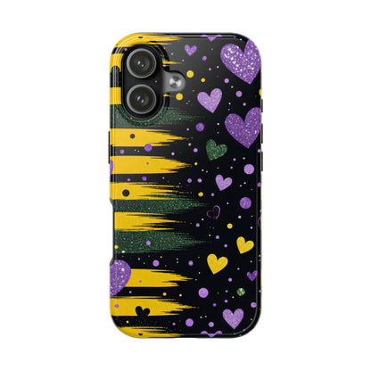 Glitter Hearts Stripe Phone Case