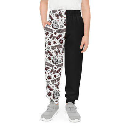 Youth Joggers - Bulldog Mascot Pattern All-Over Print Sweatpants
