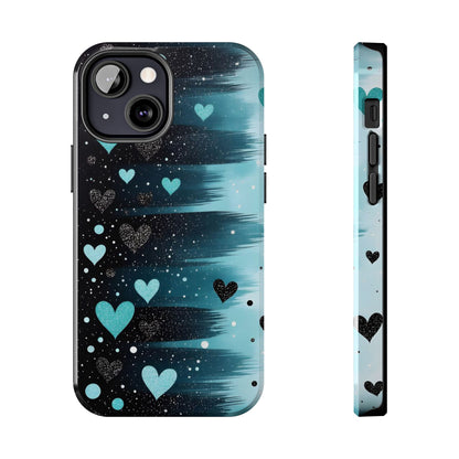Teal Heart Brushstroke Tough Phone Case