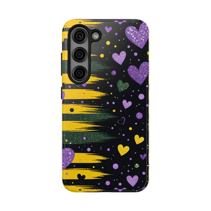 Glitter Hearts Stripe Phone Case