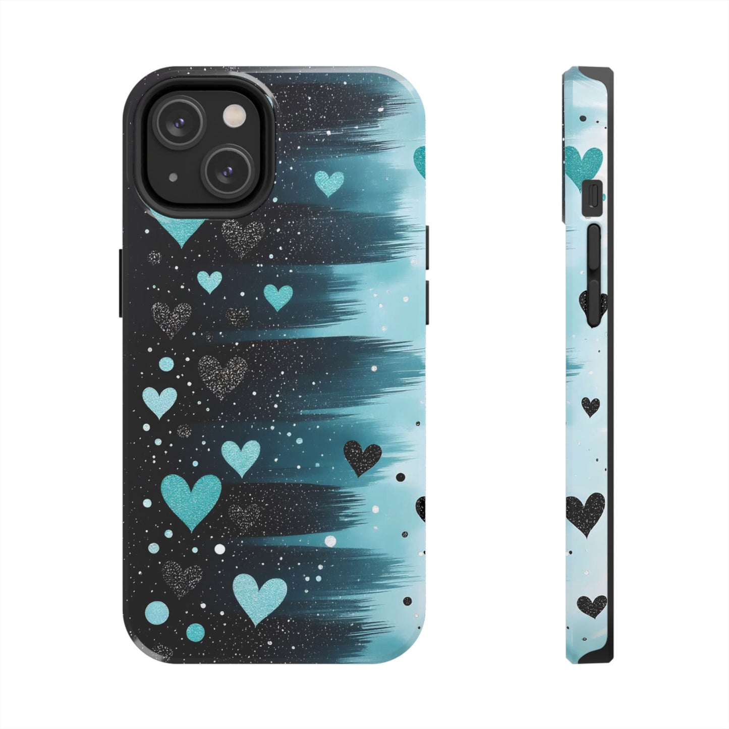 Teal Heart Brushstroke Tough Phone Case