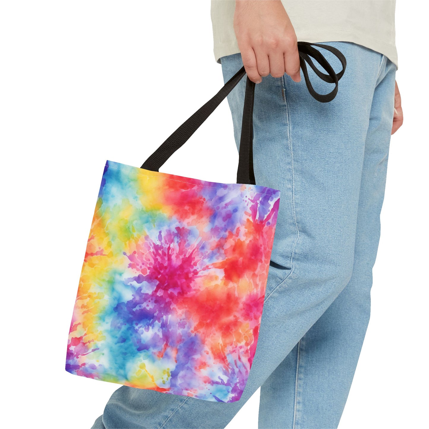Rainbow Tie-Dye Tote Bag