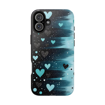 Teal Heart Brushstroke Tough Phone Case