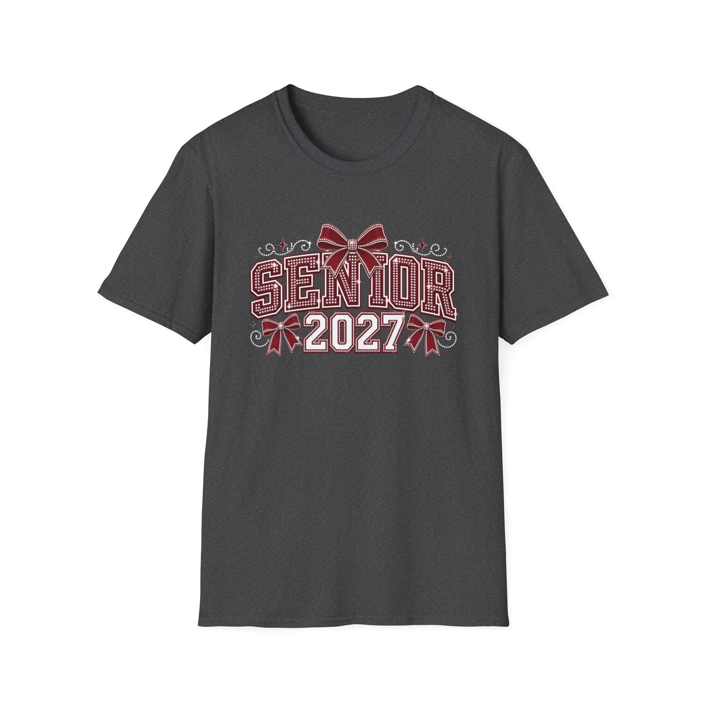 Senior 2027 T‑Shirt — Class of 2027 Cheer Bow Design