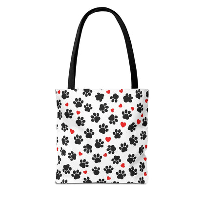 Paw Print & Hearts Tote Bag