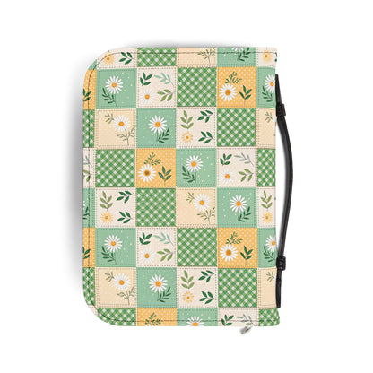 Green Daisy Patchwork Zippered Bible Cover