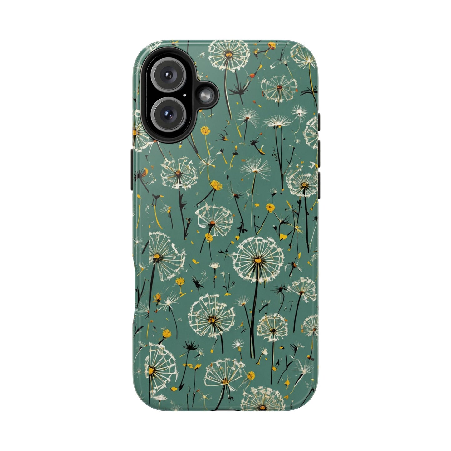 Teal Dandelion Floral Protective Cover Tough Phone Case