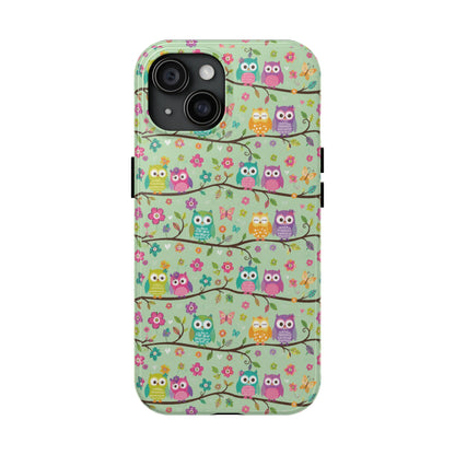 Cute Owl Pattern Tough Phone Case