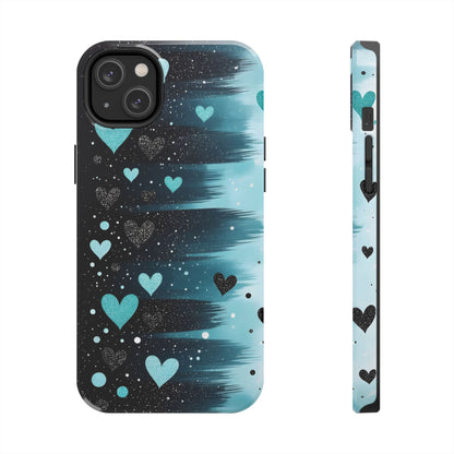 Teal Heart Brushstroke Tough Phone Case