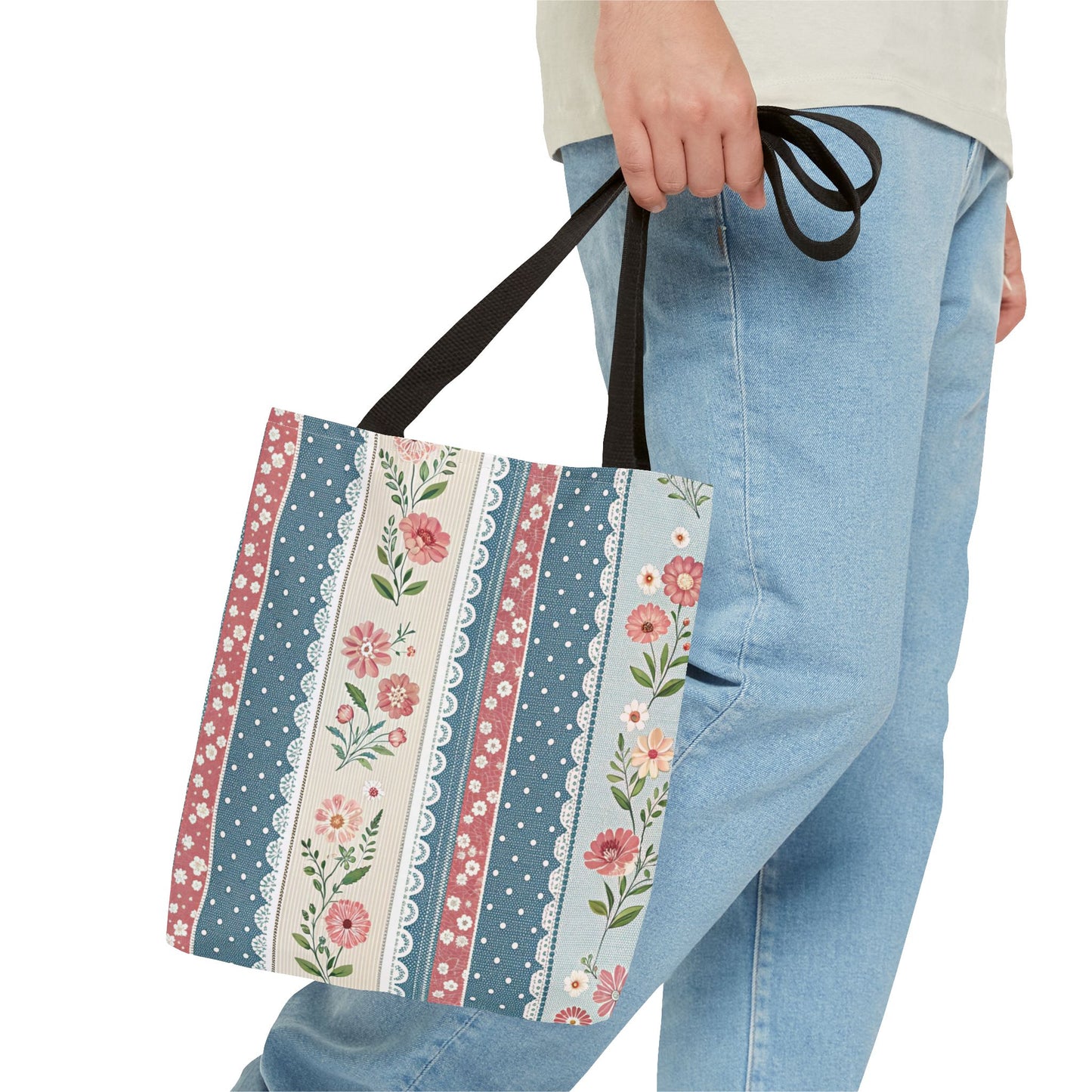 Vintage Rose Pattern Tote Bag
