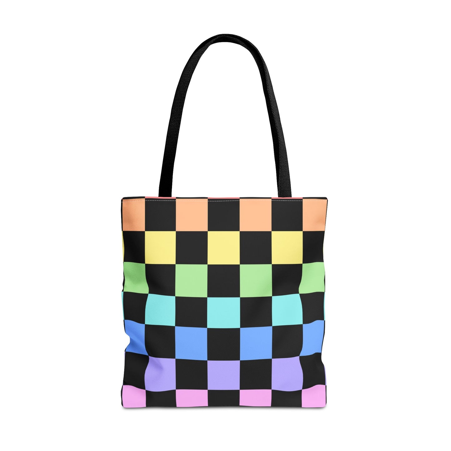 Checkerboard Rainbow Tote Bag