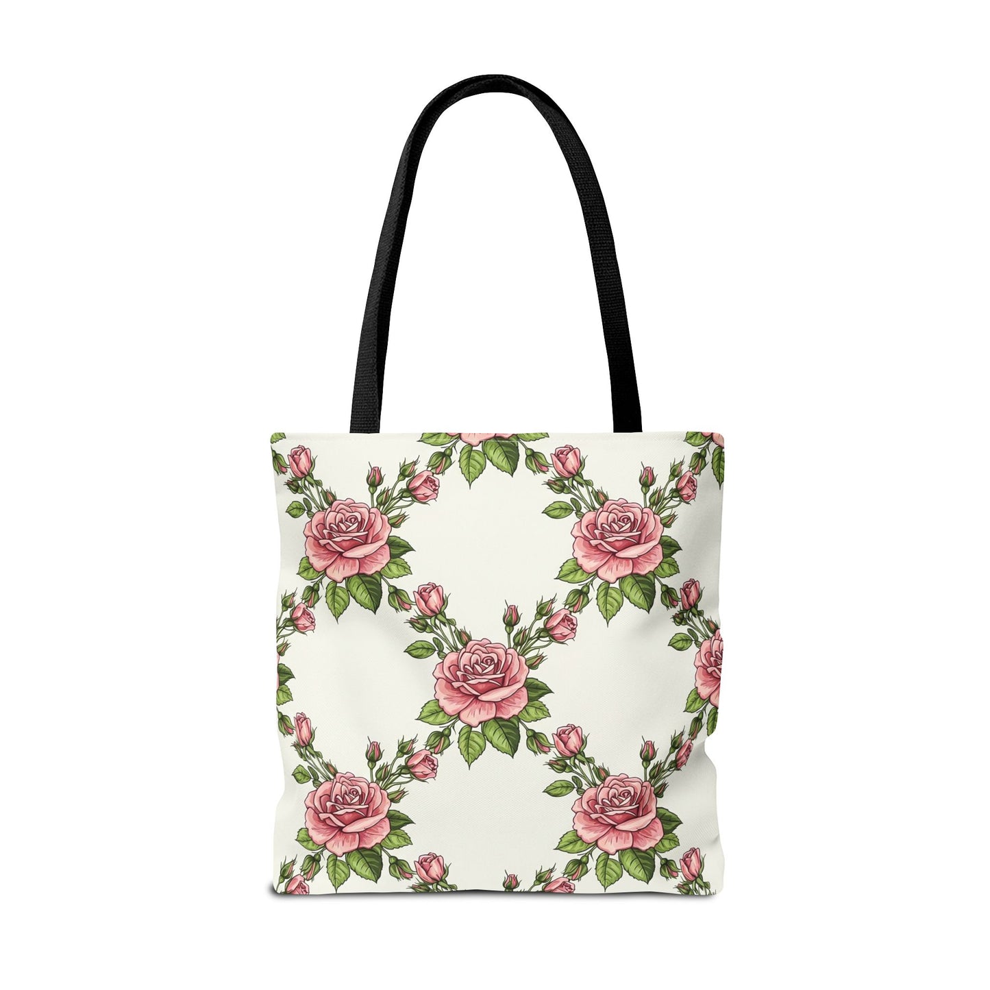 Vintage Pink Rose Wreath Tote Bag
