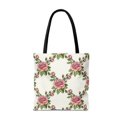 Vintage Pink Rose Wreath Tote Bag