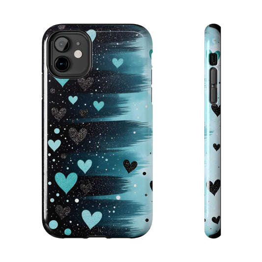 Teal Heart Brushstroke Tough Phone Case