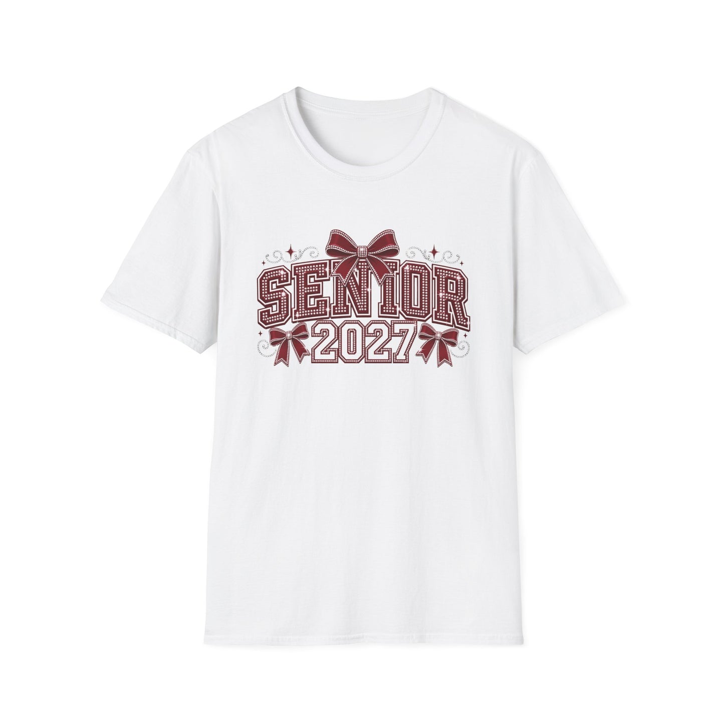 Senior 2027 T‑Shirt — Class of 2027 Cheer Bow Design