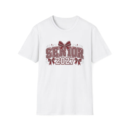 Senior 2027 T‑Shirt — Class of 2027 Cheer Bow Design