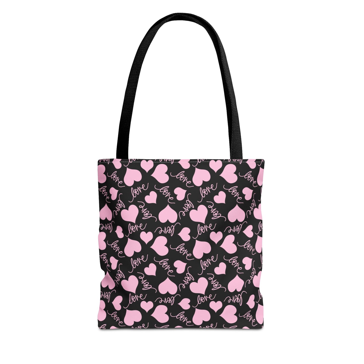 Pink Hearts & "Love" Tote Bag