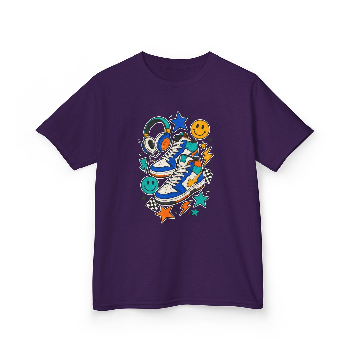 Colorful Skate Shoe & Smiley Graphic