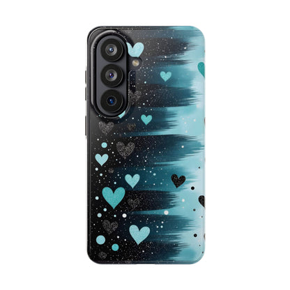 Teal Heart Brushstroke Tough Phone Case