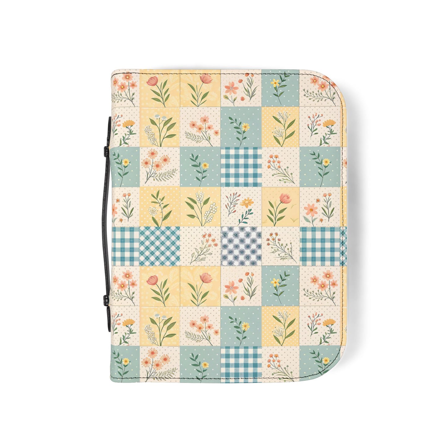 Pastel Floral Patchwork Zippered Bible Case