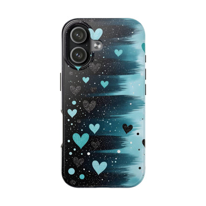 Teal Heart Brushstroke Tough Phone Case